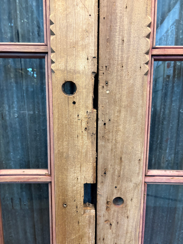Pair of 12-Pane Heart Pine Doors GA21539