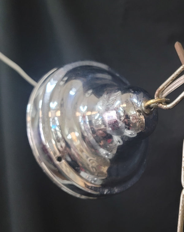 Restored Art Deco Pendant Light w/ Bullseye Point Shade & Chrome Trim GS01031