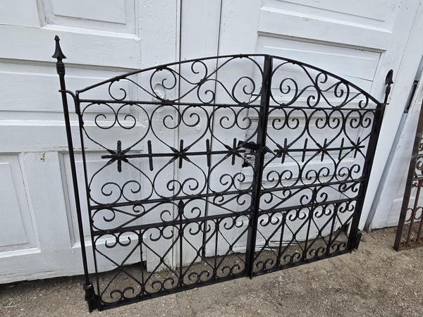 Pair of Arched Antique Iron Garden Gates w/ Latch GAM0459