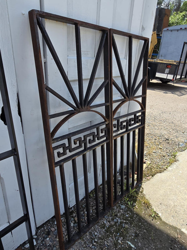 Antique Geometric Iron Gate Pair GAM0454