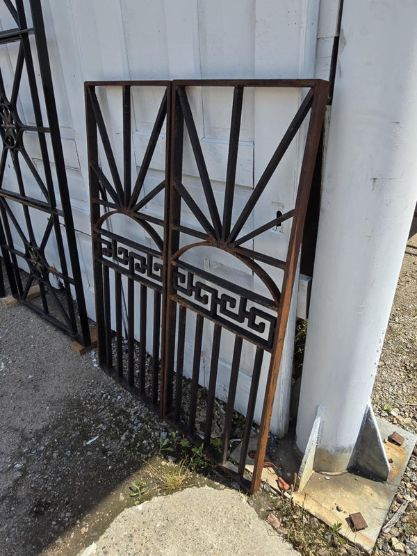 Antique Geometric Iron Gate Pair GAM0454