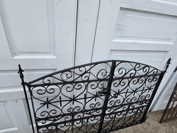 Pair of Arched Antique Iron Garden Gates w/ Latch GAM0459