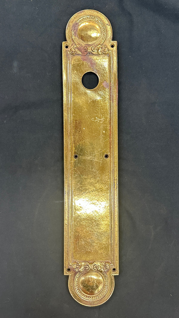 Large Cast Brass French Door Knob Backplate GA20291