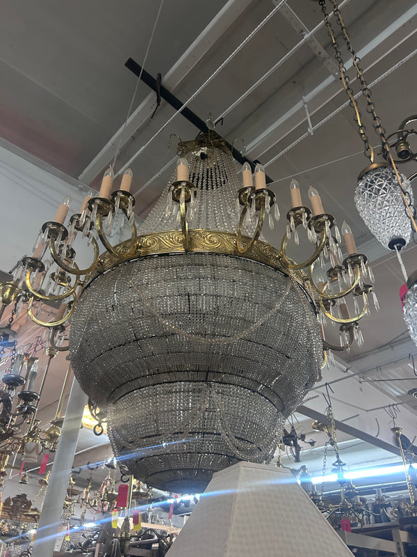Brass and Crystal Ballroom Chandelier GS011024