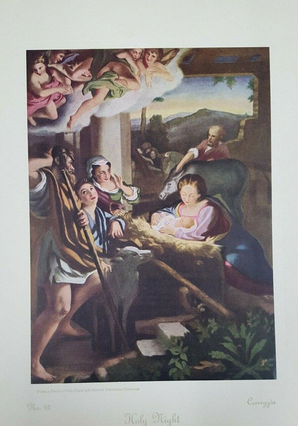 1927 "Holy Night" Correggio Instructor Picture Study Series Painting Owen Pub
