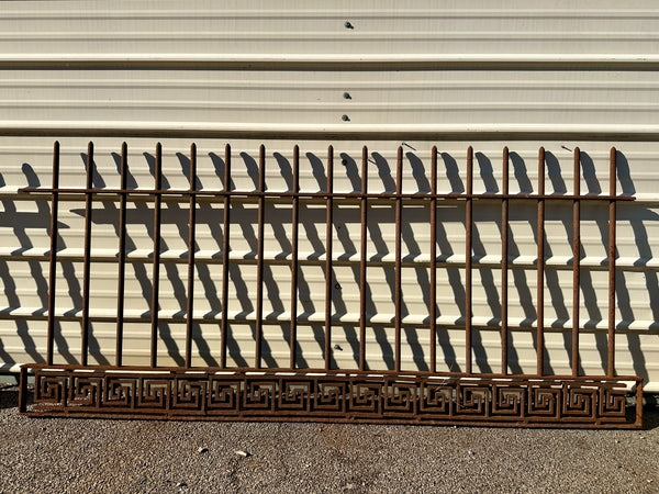 20 Feet of Antique Wrought Iron Fencing w/ Greek Key Design GA20788