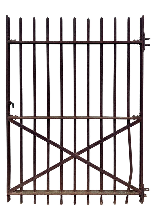 Antique Wrought Iron Gate w/ Cross-Hatch Design- 66.75" T x 50.25" W - GA21043