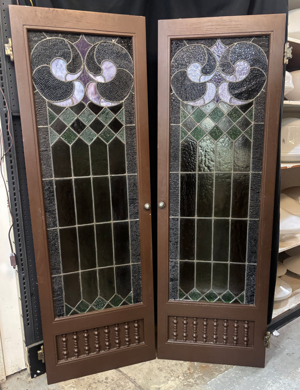 Pair of Stained Glass Cabinet Doors GA21327
