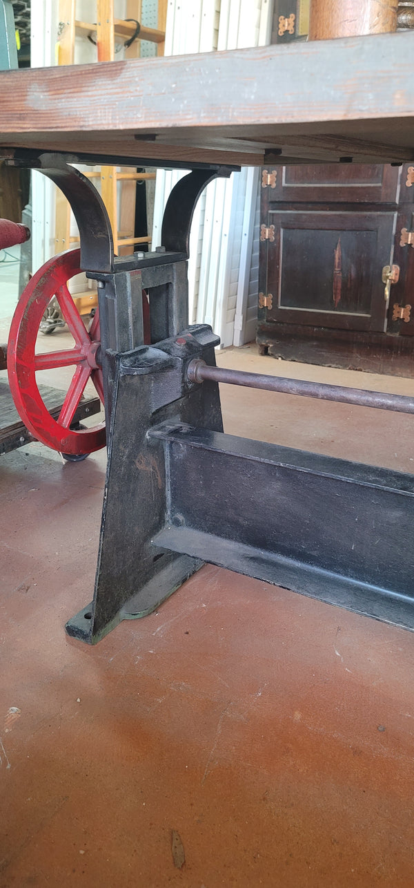 Custom Made Industrial Beach Mfg. Adjustable Crank Table 78 1/2" x 33" GS00835