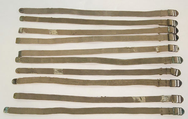 Set of 10 WWII M1941 Bed Roll Equipment Straps GS00664