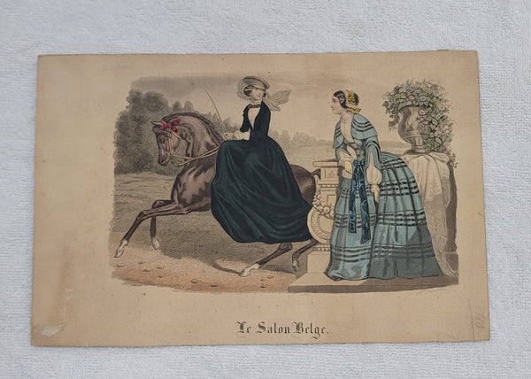 Eleven European Multicolored Fashion Plate Illustrations from 1800's GS01083