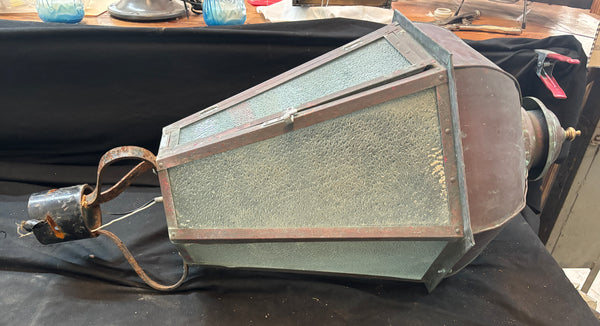 Riveted Copper Lamp Post Light with Green Patina GA21534