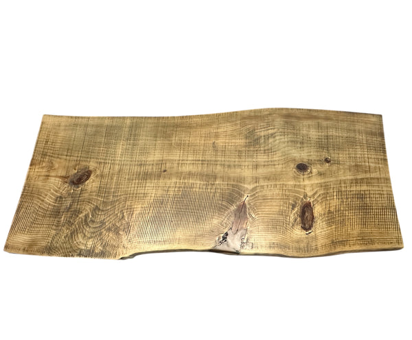 Custom Built Dining Table w/ Live Edge Pine Table Top & Iron Legs GA20605