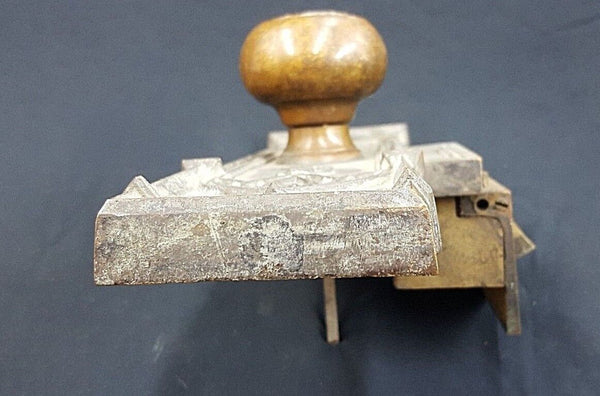 Early 1900s Ornate Bronze CNB Charlotte NC Bank Door Knob & Backplate GS00811