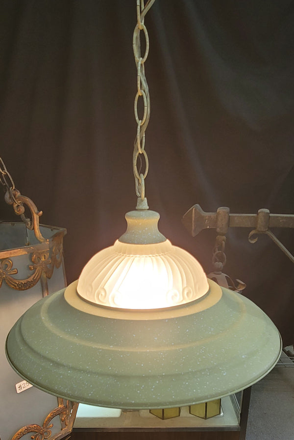 Metal & Glass Pendant Light w/ Chain & Cap 16" x 8" GS00950 - 4 Available