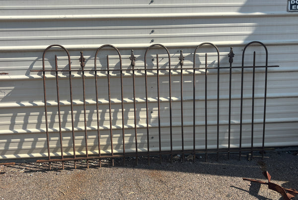 21 Feet of Wrought Iron Hairpin Fencing with Finials GA21238