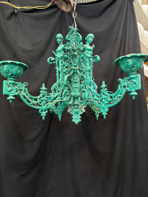 Custom Made 4-Globe Chandelier Made from Antique Wall Sconces GA21160