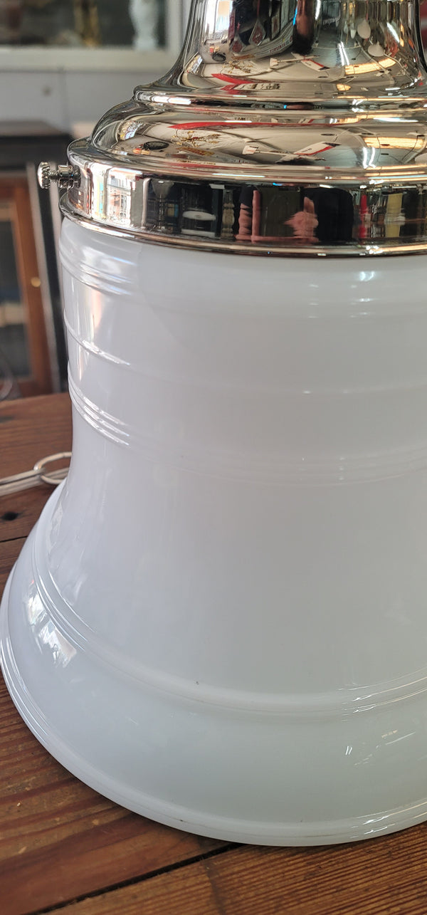Restored Art Deco Pendant Light w/ Bell Shaped Bullseye Shade GS01056