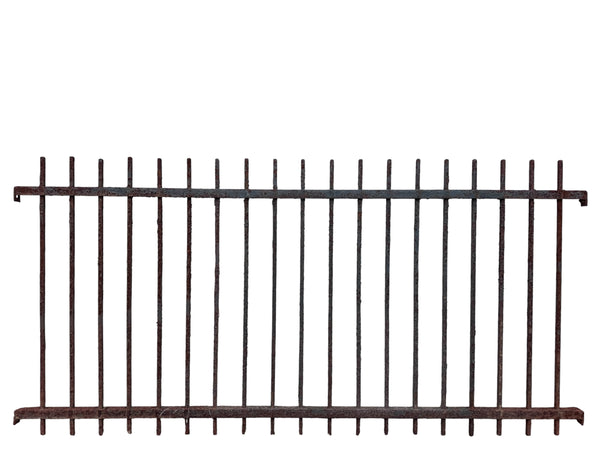 77 Ft of Antique Wrought Iron Picket Fencing GA21061