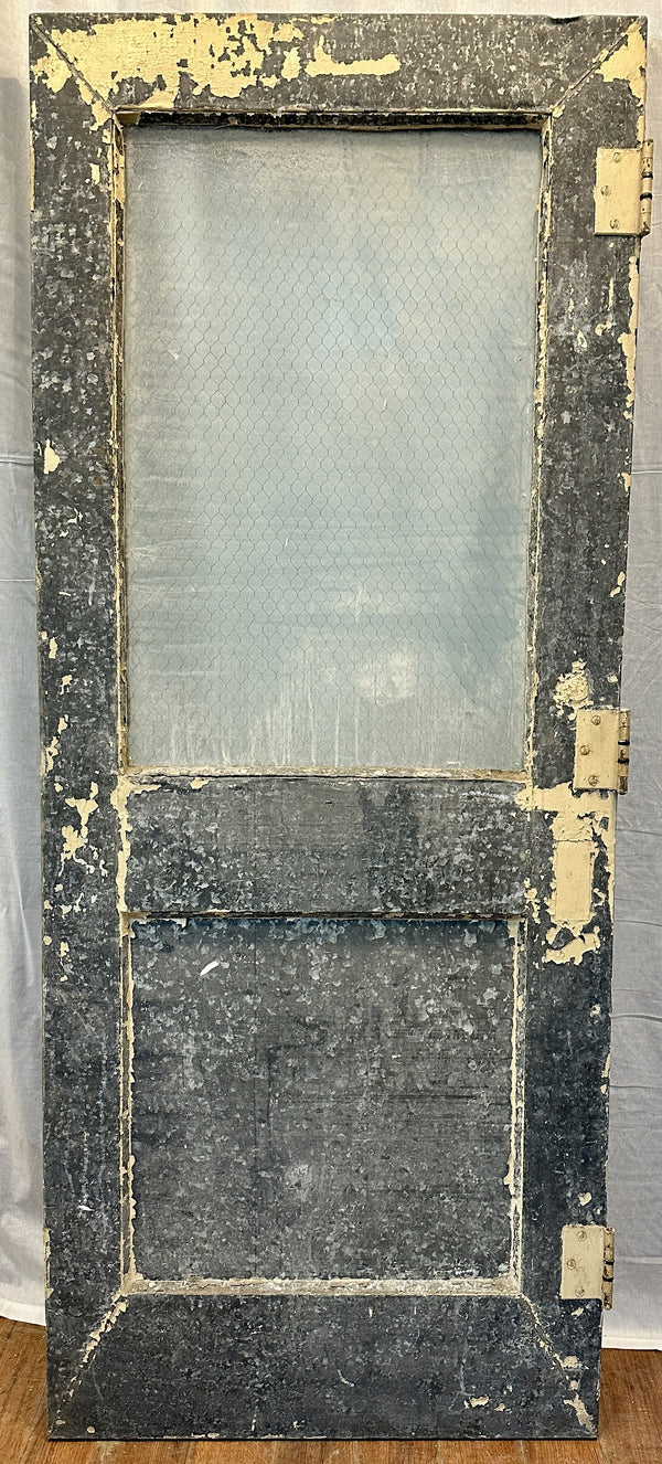 1-Pane Steel Door w/ Chicken Wire Glass & Push Bar GA20551