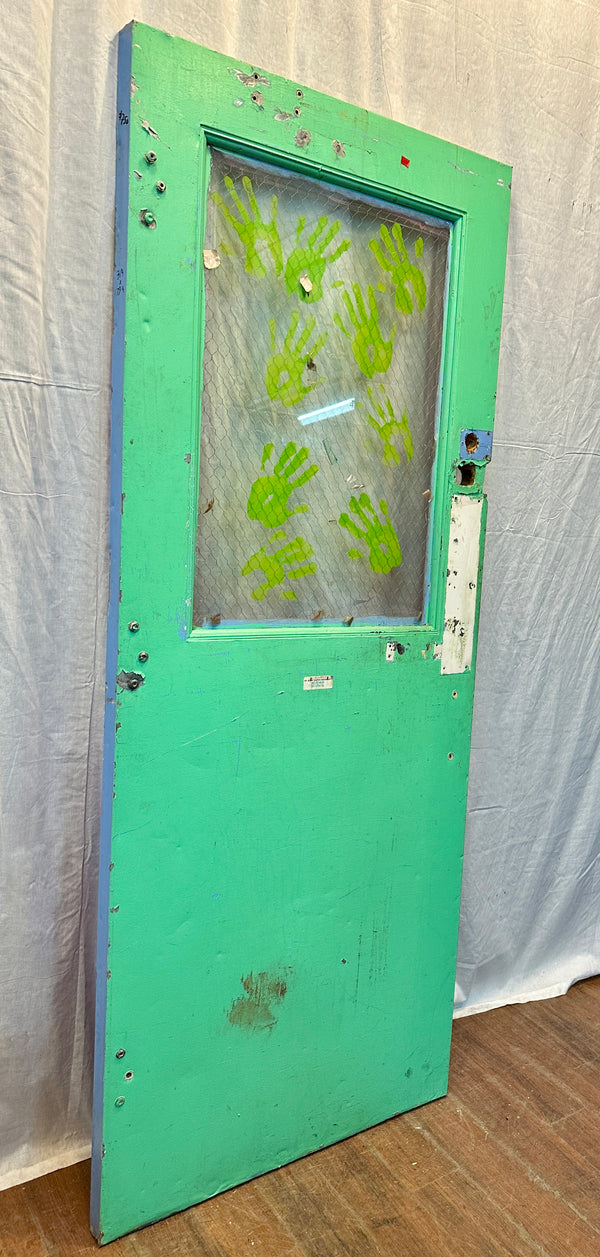 1-Pane Steel & Chicken Wire Glass Door GA20564