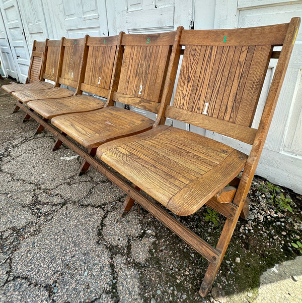 Vintage Folding Auditorium Seating 1-6 from Cumberland, MD Armory