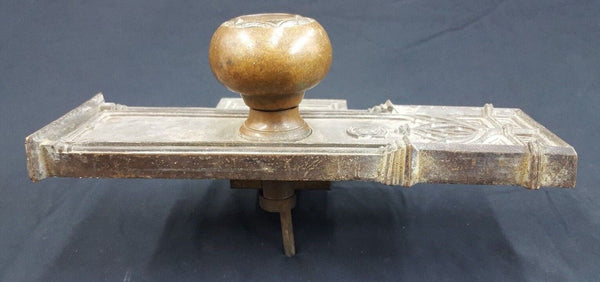 Early 1900s Ornate Bronze CNB Charlotte NC Bank Door Knob & Backplate GS00811