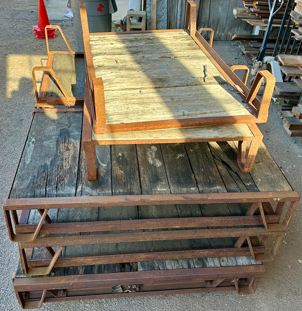 Antique Industrial Cast Iron Pallet w/ Wood Slats - 15 Available GA20528