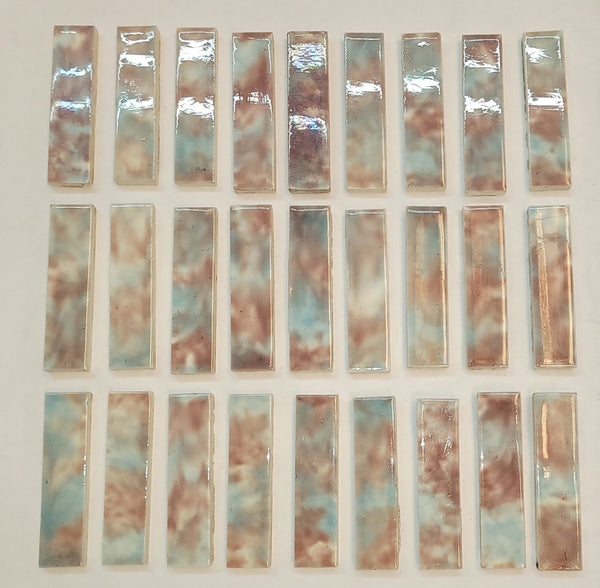 Vintage Lot of 27 Trent Mottled Ceramic Fireplace Tiles 4 1/4" x 1" GS00679