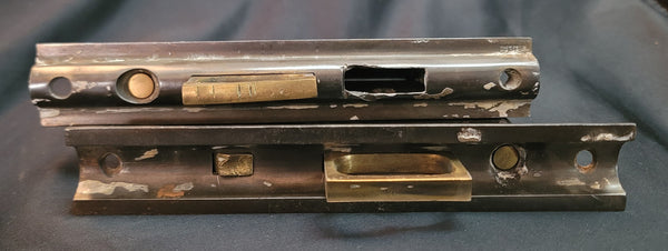 Brass Pocket Door Lock Set 7 5/16" x 1 1/4" x 5" T x 3 1/2" GS01043