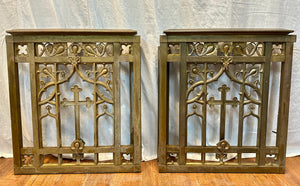 Gothic Solid Brass Church Altar Sanctuary Railing/Gate Pair GA20550