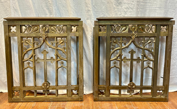Gothic Solid Brass Church Altar Sanctuary Railing/Gate Pair GA20550