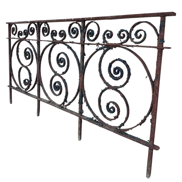 Antique Wrought Iron Gate Panel - 66" W x 34" T - GA21056