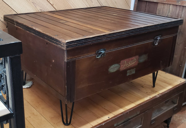 Restored 1921 Queen Chicken Incubator Coffee Table 37 3/4" x 30 3/8" GS01063