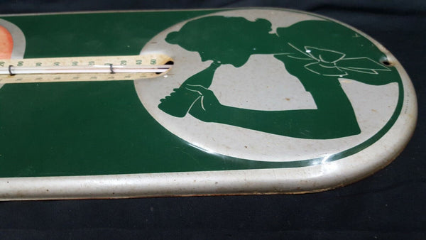 1939 Coca Cola Wall Thermometer "Delicious and Refreshing" 16" x 6 3/4" GS00721
