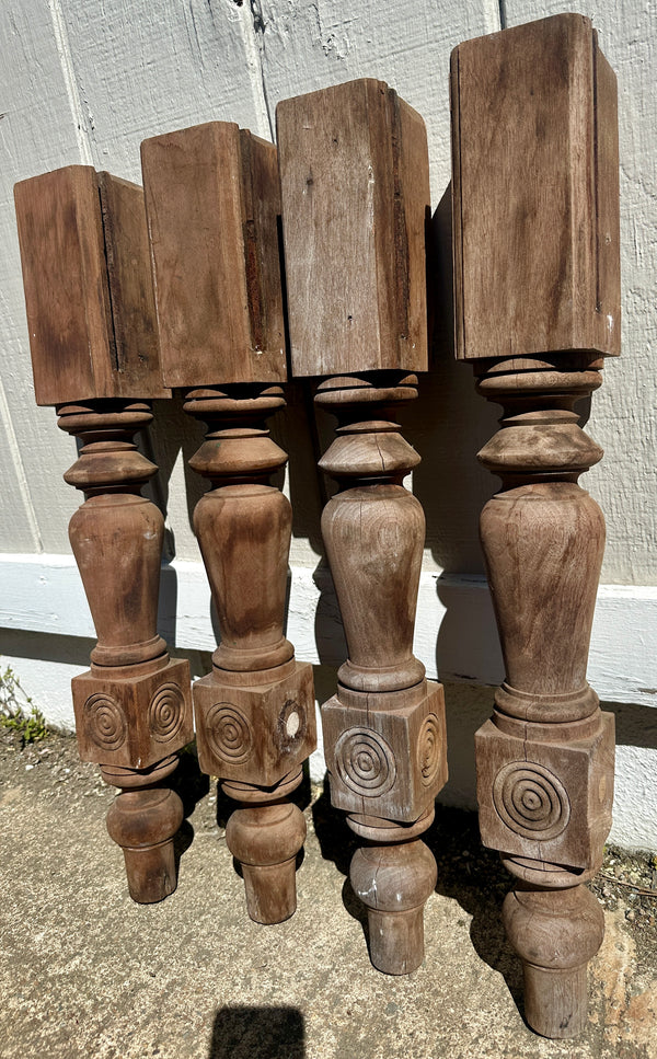 Set of 4 Eastlake Mahogany Wood Table Legs GA20986