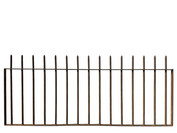Antique Wrought Iron Picketed Garden Gate - 72" W x 32.5" T - GA20984