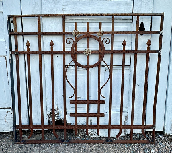 Antique Iron Garden Gate w/ Floral Accents GA20402