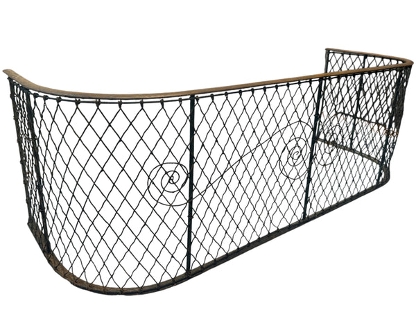 Antique Brass and Iron Wire Mesh Fireplace Fender GA21023
