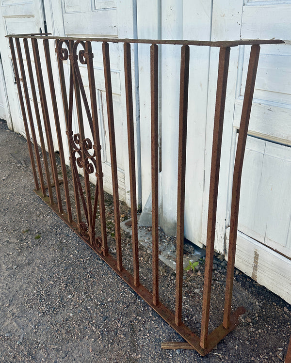Three-Sided Antique Wrought Iron Balcony Railings - 2 Available GA20512