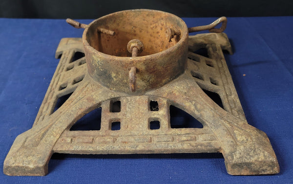 Vintage Art Deco Cast Iron Christmas Tree Stand 13 1/2" Square GS00915