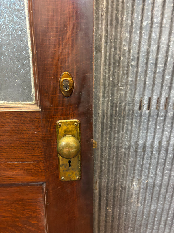 2-Panel Half Glass Wooden Door GA21483