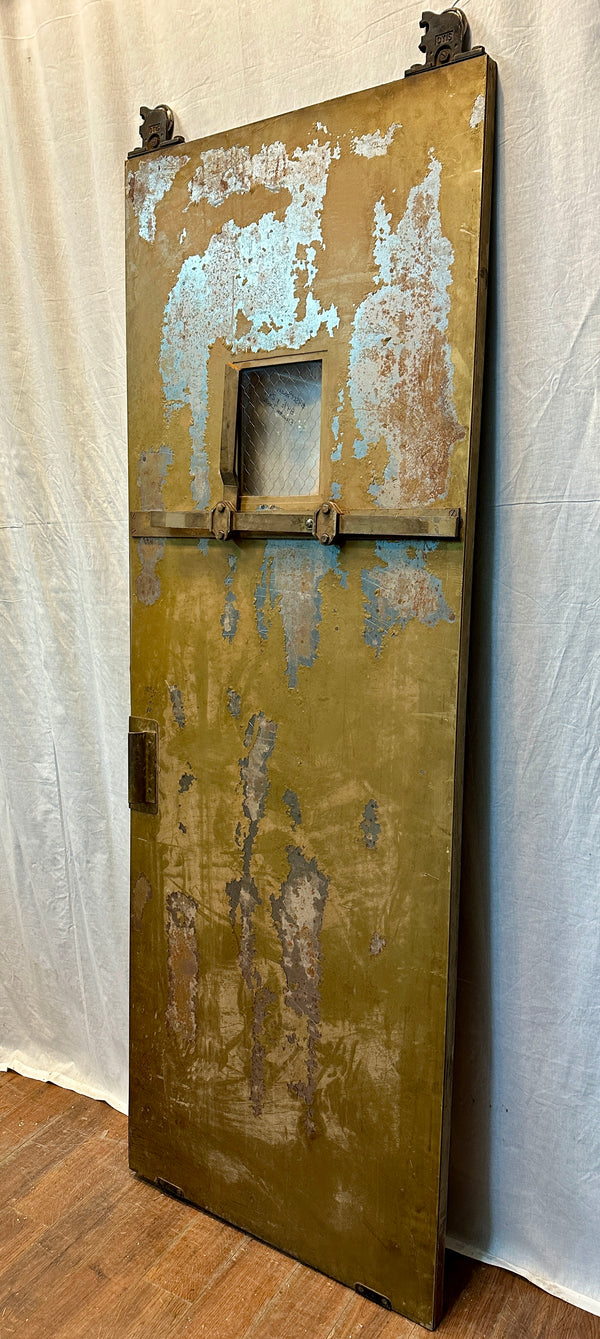 Steel Clad Elevator Doors with Original Otis Wheels & Brass Handles GA20554