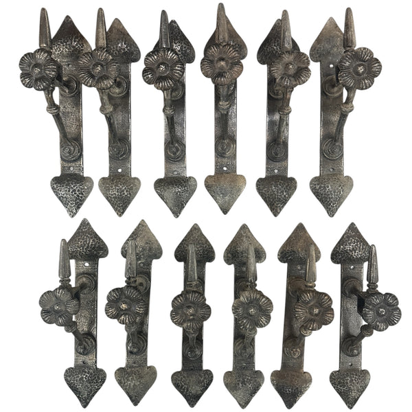 6 Pairs of Vintage Brass Patina Curtain Rod Brackets by Hi-Lite GA20716