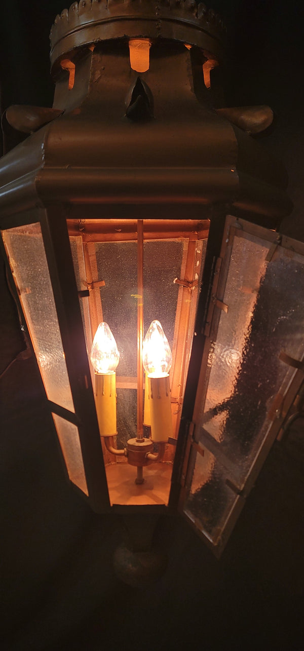 Portico Ceiling Lantern w/ Textured Seeded Glass Panels 38" x 20" GS01007