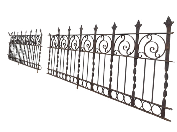 13 Ft of Antique Wrought Iron Garden Fencing GA20874