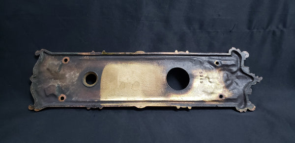 Art Nouveau Brass Door Back Plate w/ Dead Bolt Hole 11 5/8" x 3 1/2" GS00870