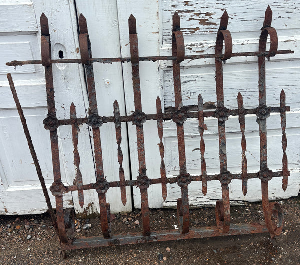 76 Feet of Iron Fence Panels with Cast Iron Rosettes GA21365