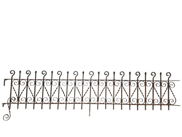 Antique Wrought Iron Garden Gate - 17" Tall x 89" Long - GA20860