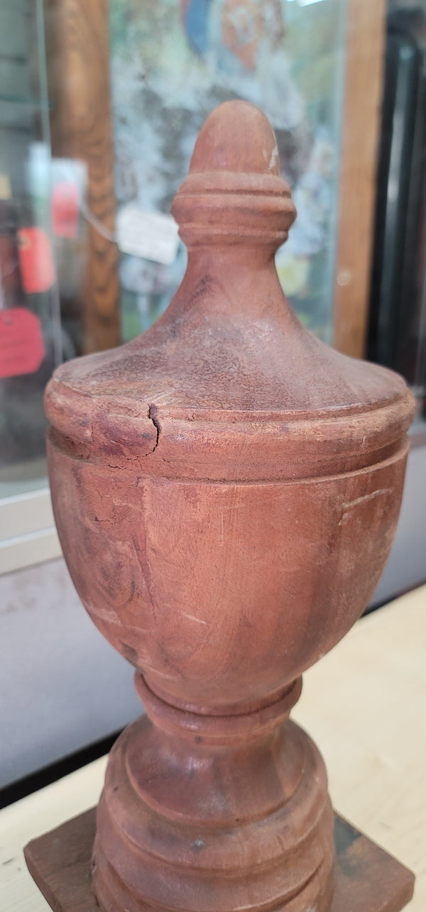 Pair of Large Urn Style Wooden Finials 17 1/4" Tall x 7" Wide GA1101